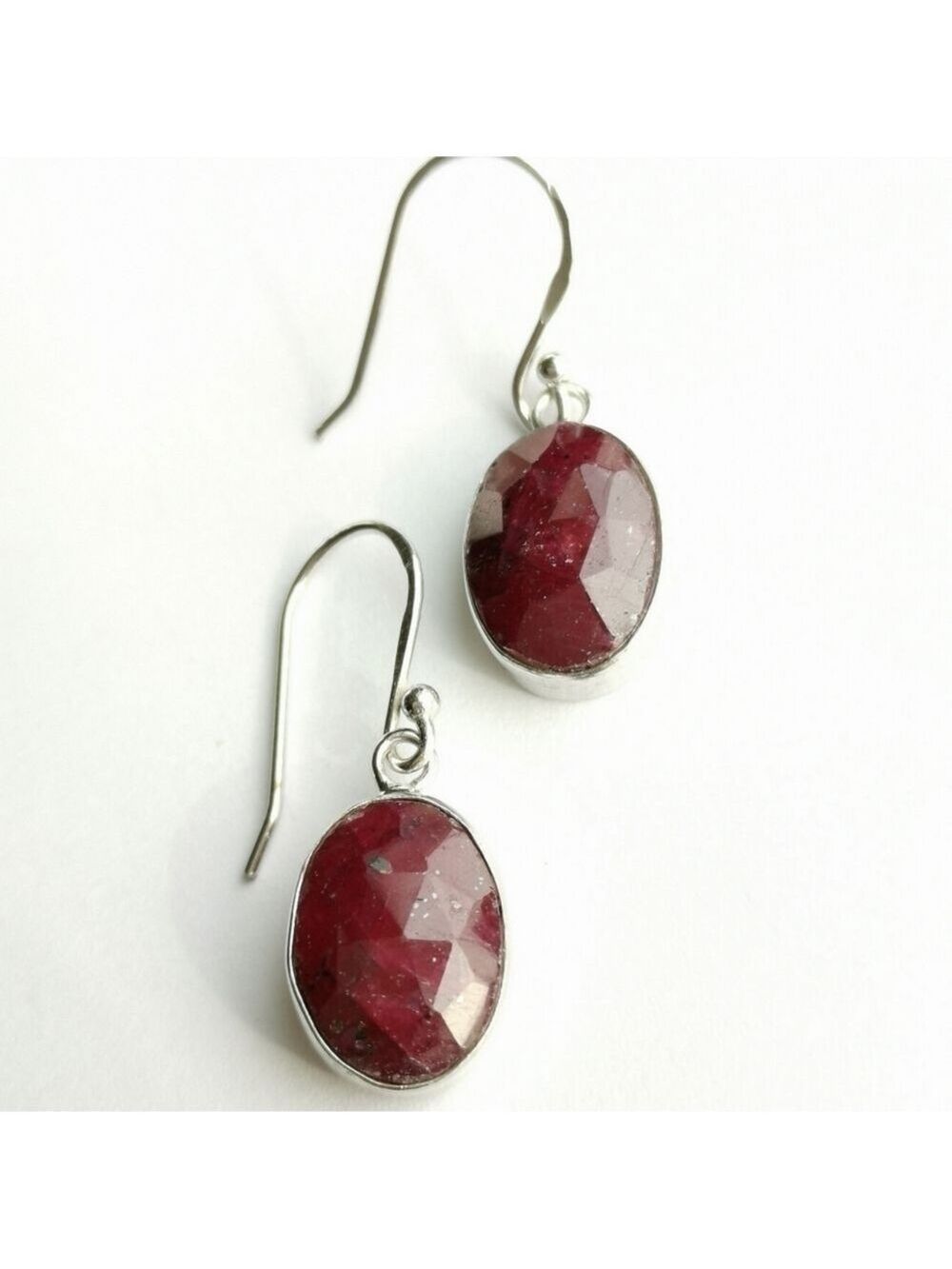 Sterling Silver Ruby Gemstone Earrings NWT